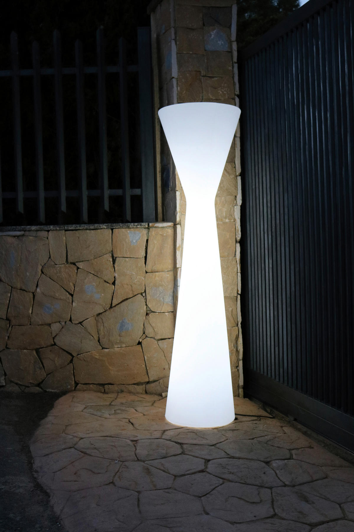 LED-AUßENLEUCHTE KONIKA 45,5/170/45,5 cm   - Weiß, Design, Kunststoff (45,5/170/45,5cm) - New Garden