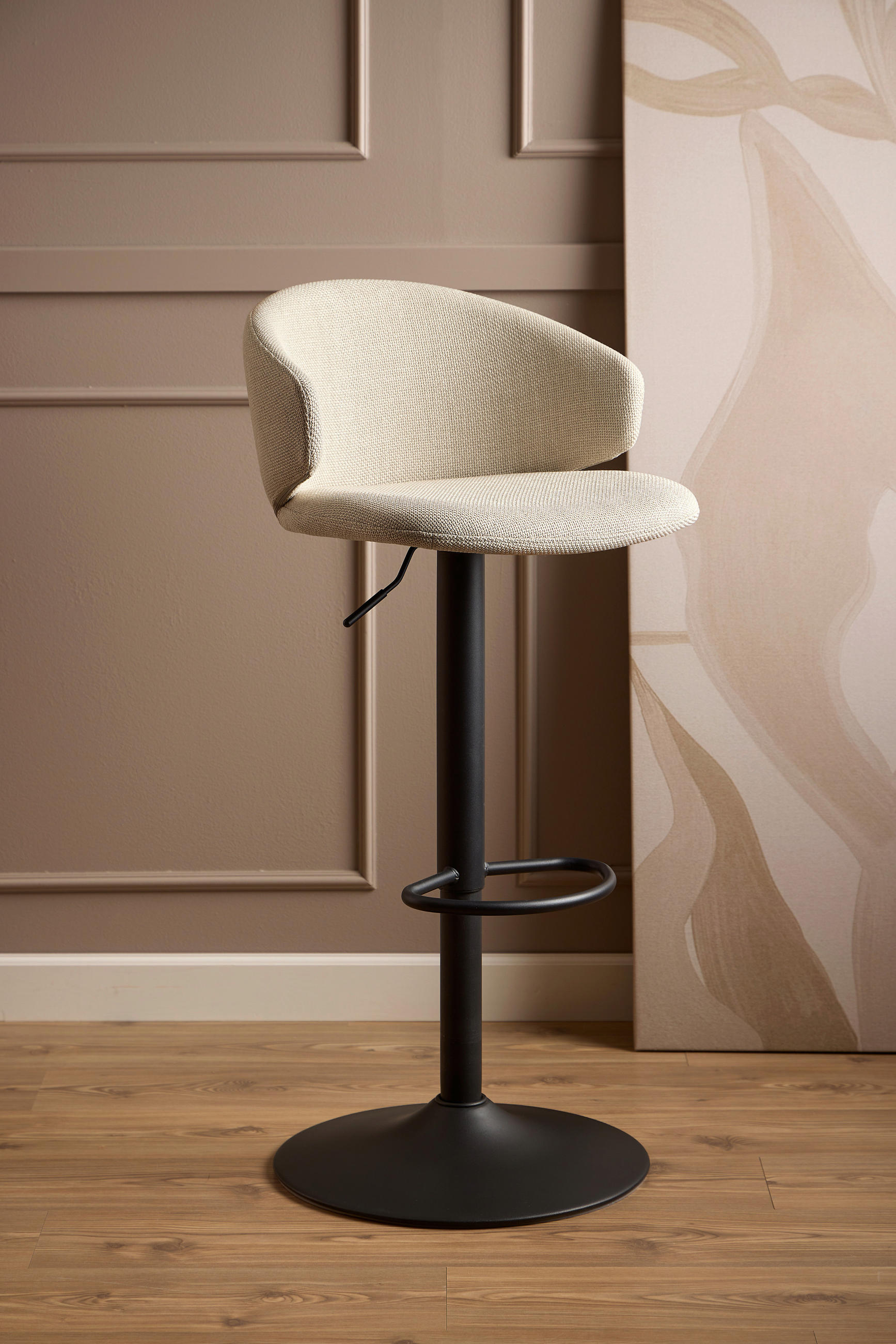 BAROVÁ ŽIDLE, černá, béžová - černá/béžová, Trend, kov/textil (46/107/38cm) - MID.YOU