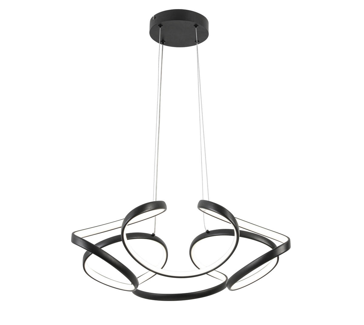 LED-HÄNGELEUCHTE Elio 60/120 cm   - Schwarz, Design, Kunststoff/Metall (60/120cm) - Novel