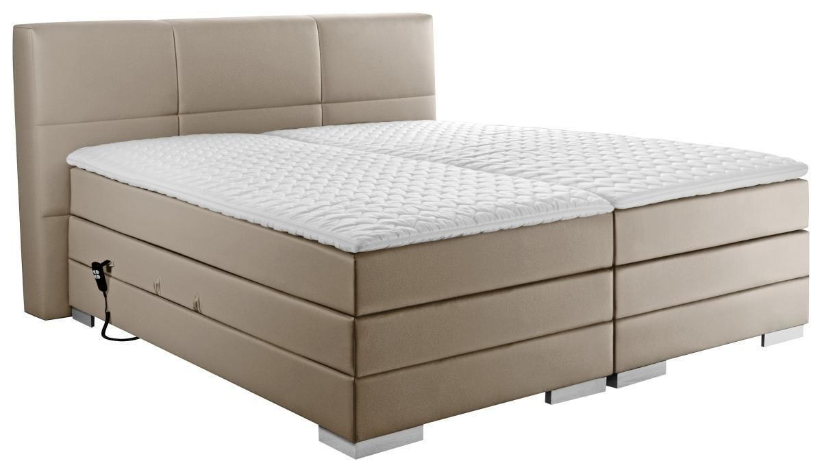BOXSPRINGBETT 180/200 cm  in Schlammfarben  - Schlammfarben/Silberfarben, MODERN, Holzwerkstoff/Textil (180/200cm) - Livetastic