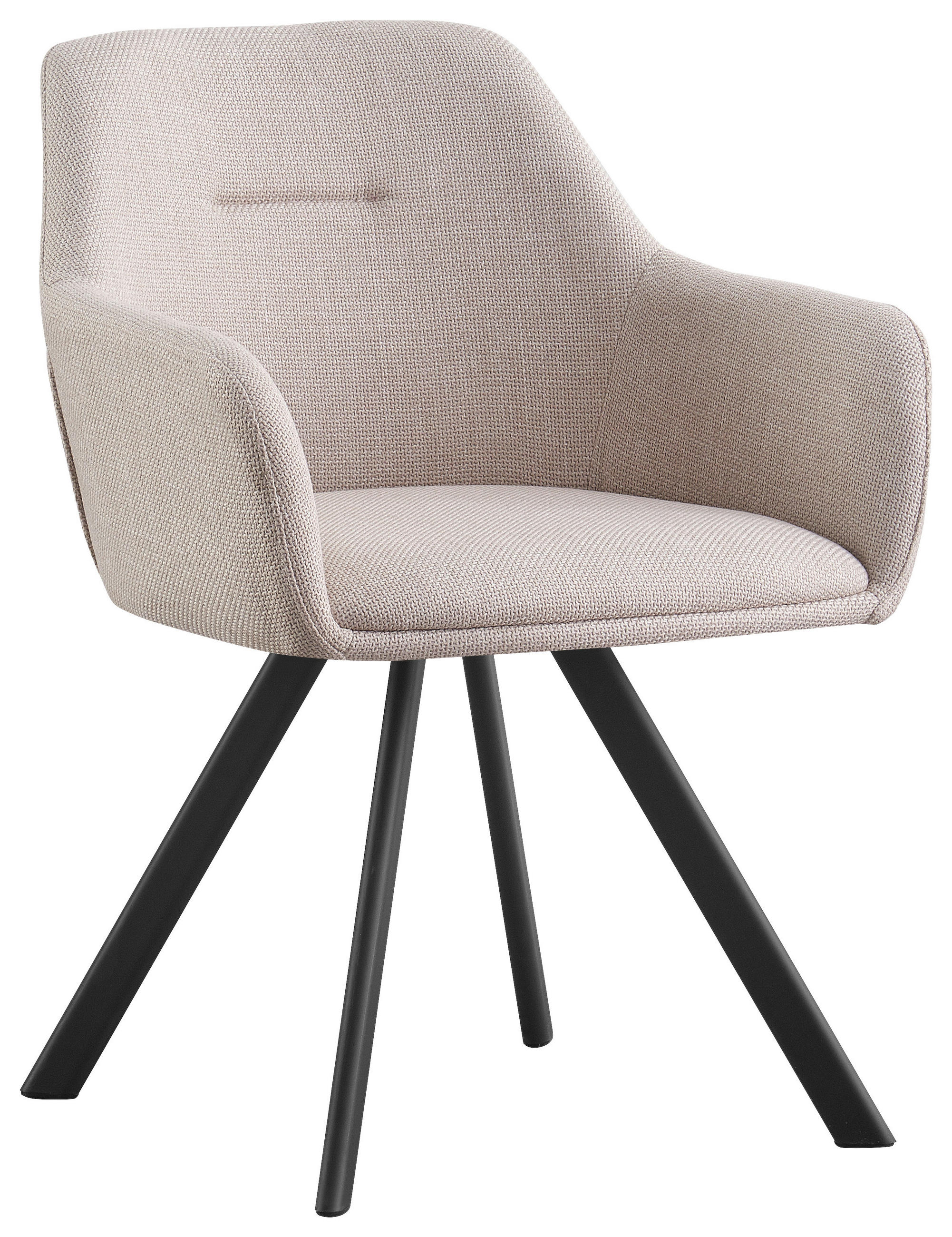 ARMLEHNSTUHL  in Eisen Webstoff  - Beige/Schwarz, Design, Textil/Metall (58,5/78,5/60cm) - Hom`in