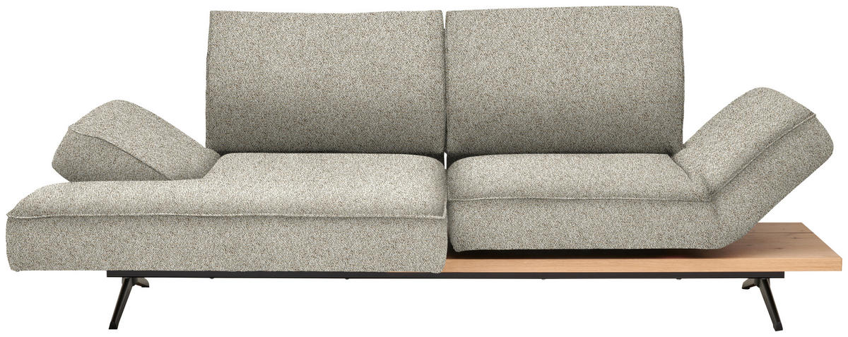 ECKSOFA Chenille Cappuccino  - Schwarz/Cappuccino, Design, Holz/Textil (132/240cm) - Koinor