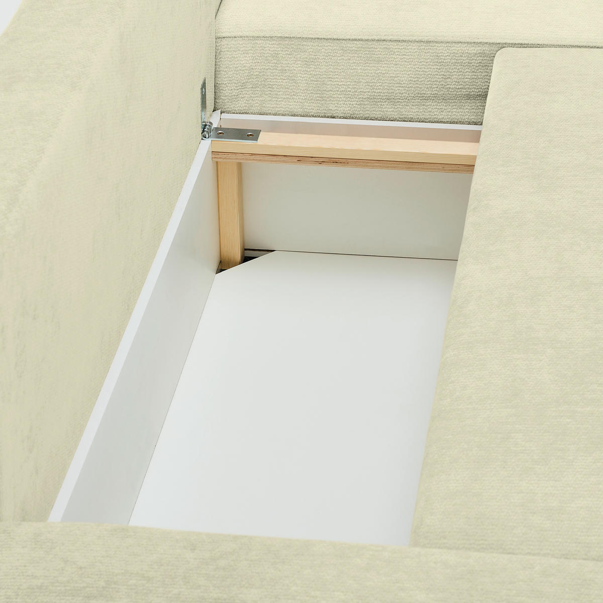 WOHNLANDSCHAFT Creme Chenille  - Creme/Schwarz, KONVENTIONELL, Kunststoff/Textil (140/328/140cm) - Ti'me