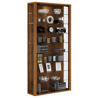 VITRINE in Nussbaumfarben  - Nussbaumfarben/Schwarz, Design, Glas/Holzwerkstoff (59/114/18cm) - MID.YOU