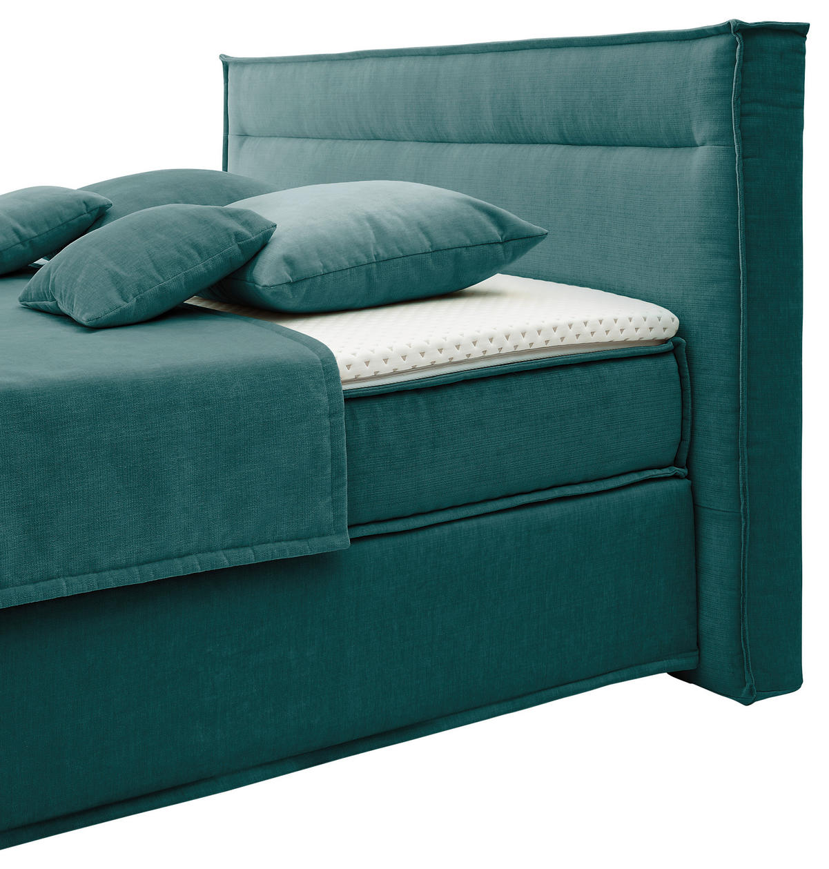 BOXSPRINGBETT 180/200 cm  in Petrol  - Petrol/Schwarz, Design, Textil (180/200cm) - Musterring