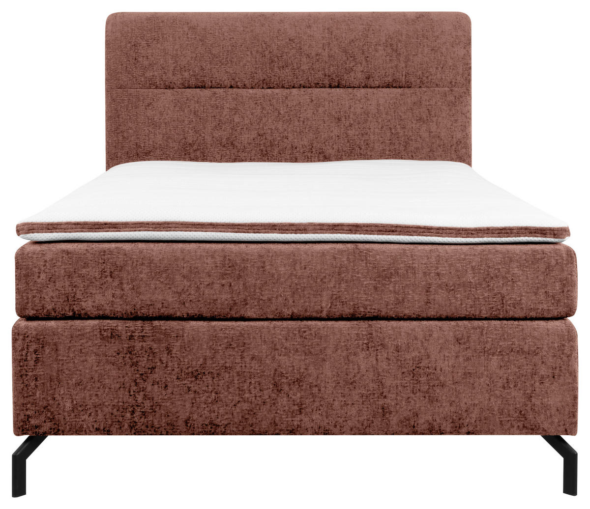 BOXSPRINGBETT 140/200 cm  in Rotbraun  - Rotbraun/Schwarz, Design, Textil/Metall (140/200cm) - Esposa