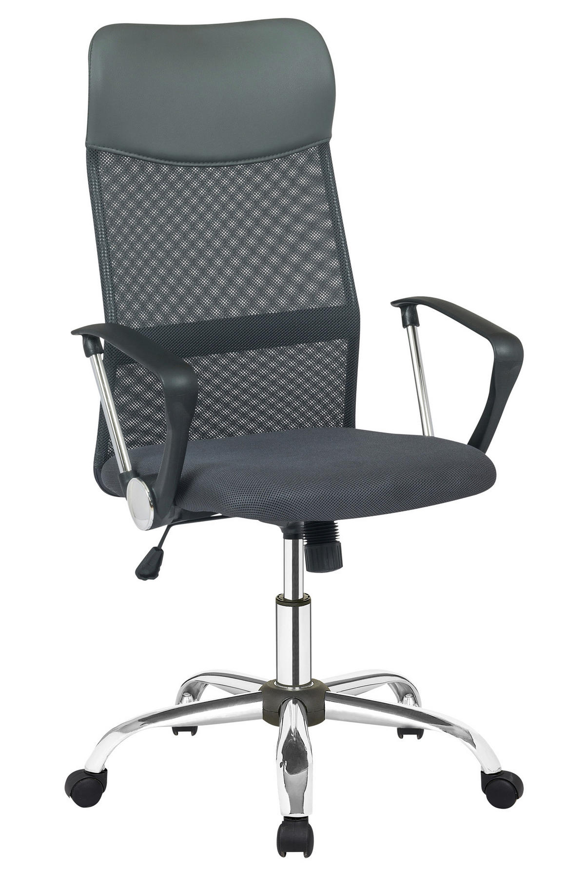 OTOČNÁ STOLIČKA, sieťovina, sivá, strieborná - čierna/sivá, Modern, kov/textil (62/111/60cm) - Livetastic