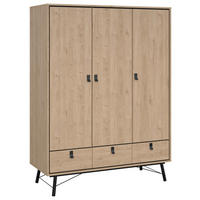 KLEIDERSCHRANK in Eichefarben  - Eichefarben/Schwarz, Modern, Holzwerkstoff/Metall (150,2/200,4/60,1cm) - MID.YOU
