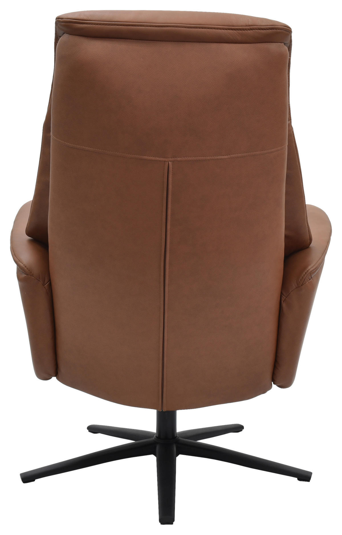 RELAXSESSELSET Lederlook Echtleder    - Cognac/Schwarz, Design, Leder/Holz (72/109/86/111/81cm) - Livetastic