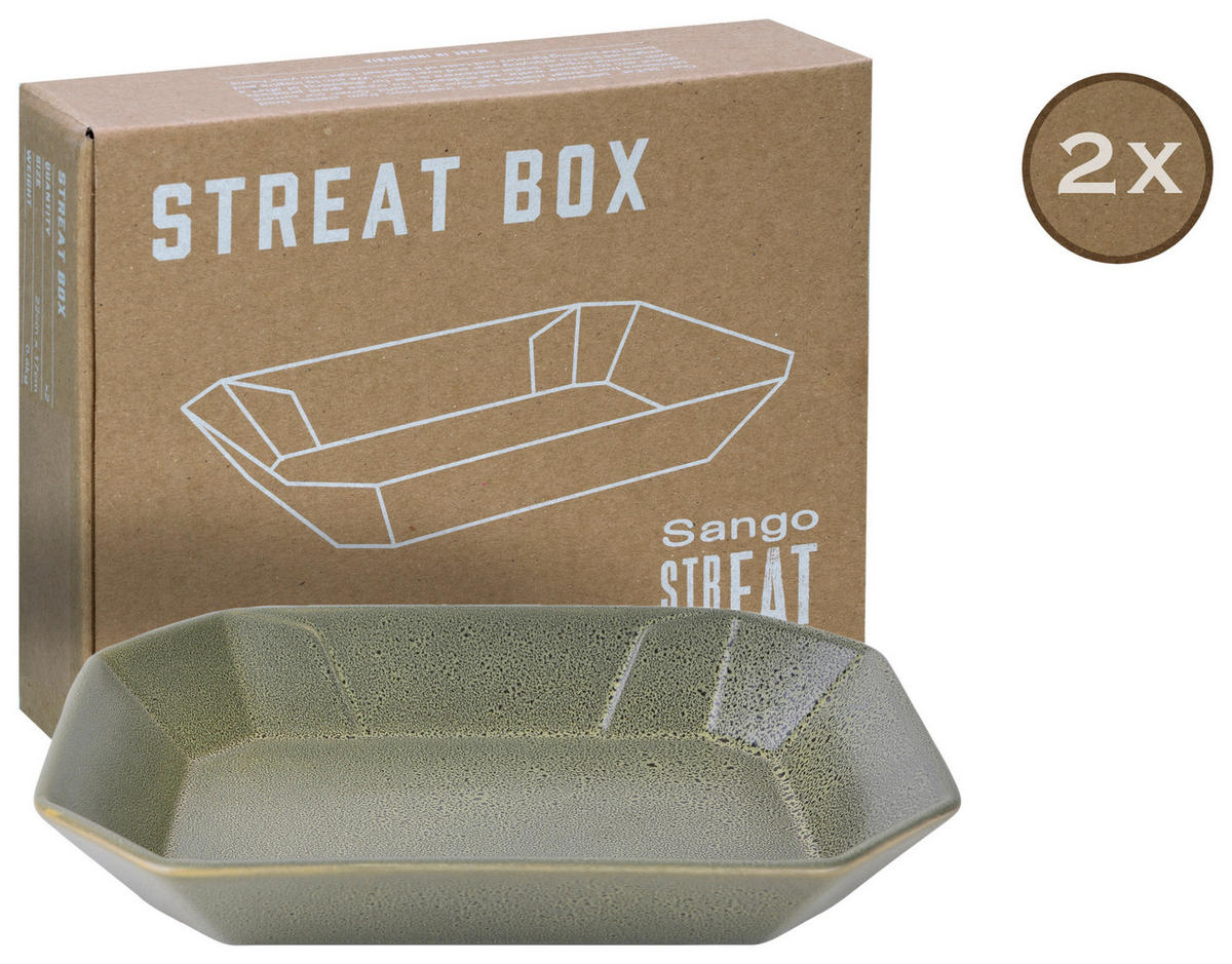 SCHÜSSELSET Streat Food 2-teilig 22/17 cm  - Grün, Basics, Keramik (22/17cm) - Creatable