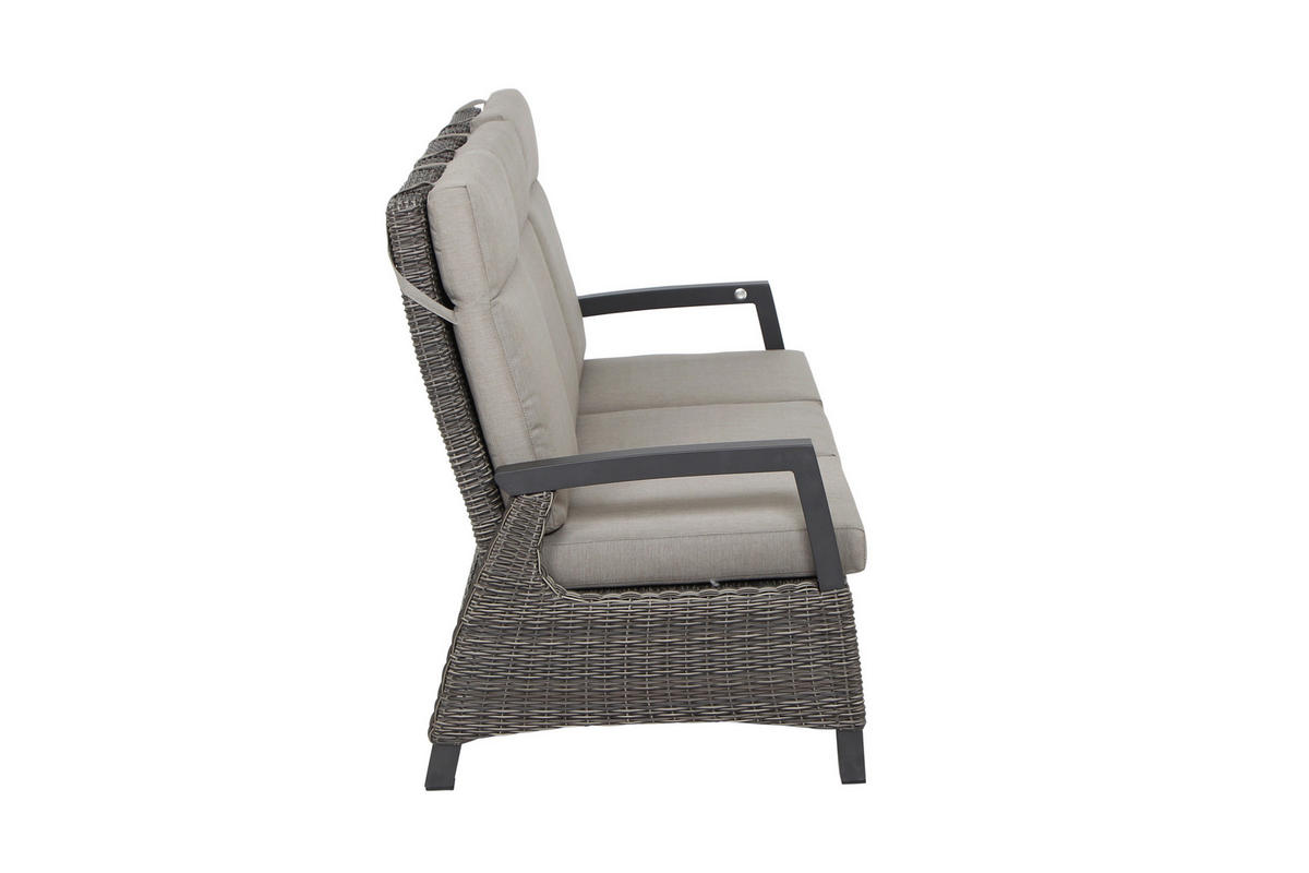 LOUNGEGARNITUR 4-teilig   72/206/103 cm Aluminium  - Grau, Basics, Keramik/Kunststoff (72/206/103cm) - Siena Garden