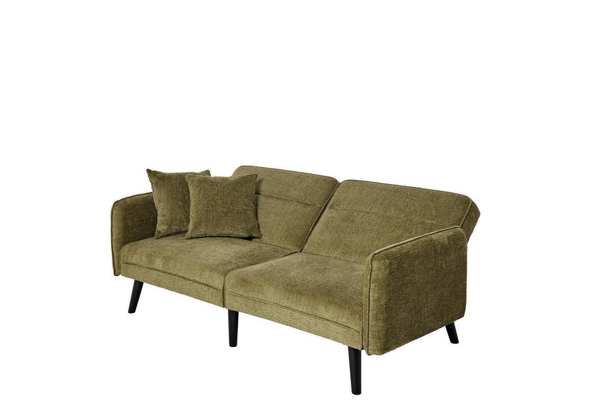 SCHLAFSOFA Bouclé Grün, Opal  - Champagner/Opal, MODERN, Holz/Textil (191/83/84cm) - Livetastic