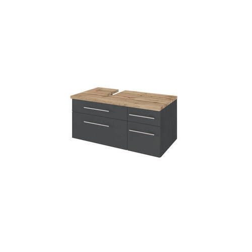 WASCHTISCHUNTERSCHRANK 90/41/47 cm  - Alufarben/Grau, KONVENTIONELL, Holzwerkstoff/Metall (90/41/47cm) - Xora