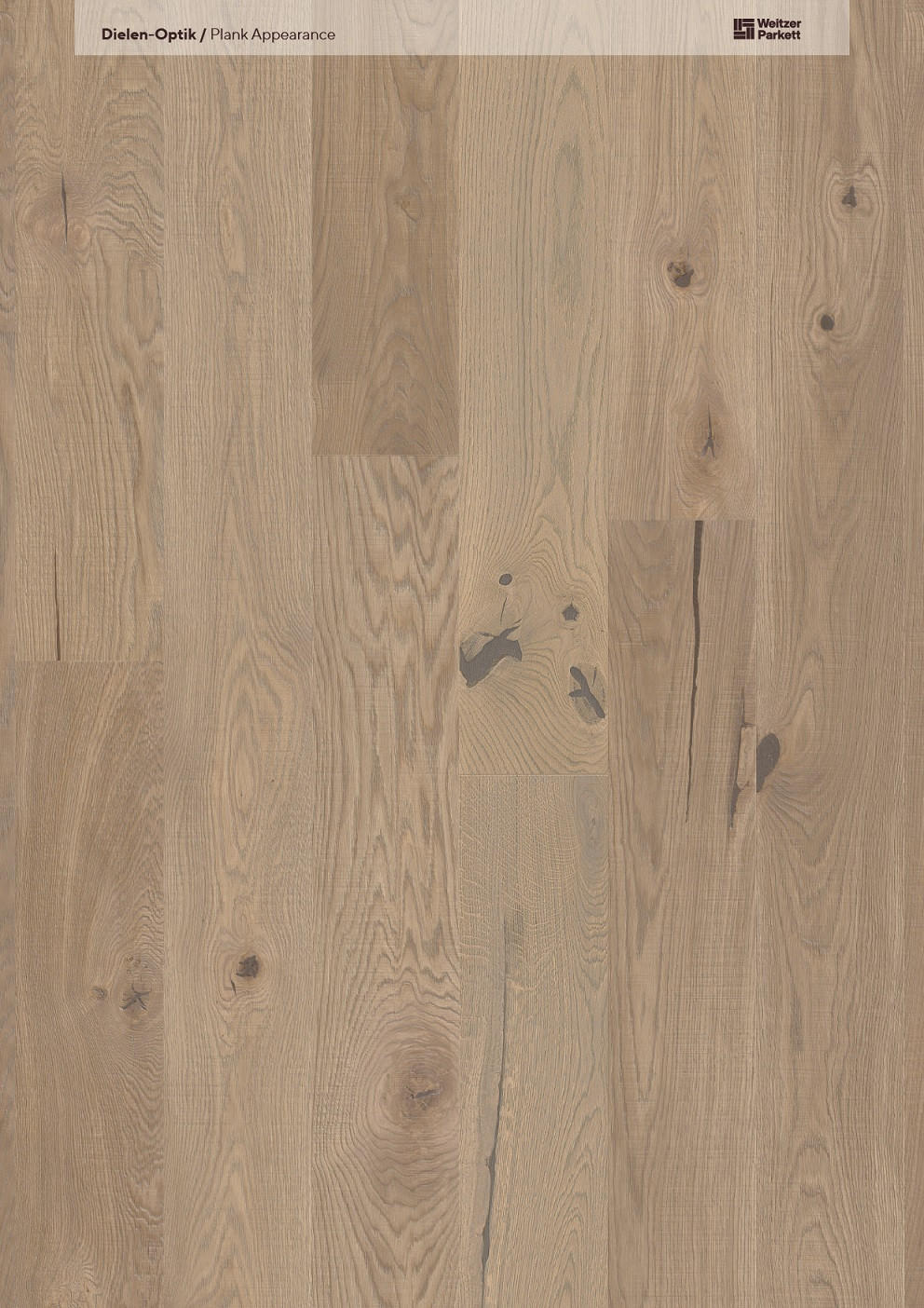 LANDHAUSDIELE, Eiche Auster Gesund-Diele  per  m² - Eichefarben, Design, Holz (224,5/19,3/1,3cm) - Weitzer Parkett