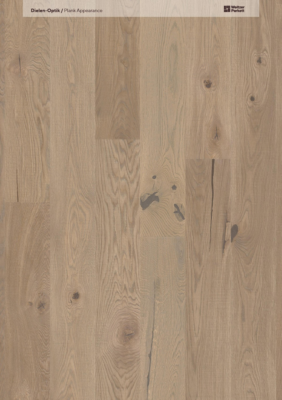 LANDHAUSDIELE, Eiche Auster Pflegefrei Diele  per  m² - Eichefarben, Design, Holz (224,5/19,3/1,3cm) - Weitzer Parkett
