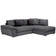 ECKSOFA in Webstoff Grau  - Chromfarben/Dunkelgrau, Design, Kunststoff/Textil (276/212cm) - Carryhome