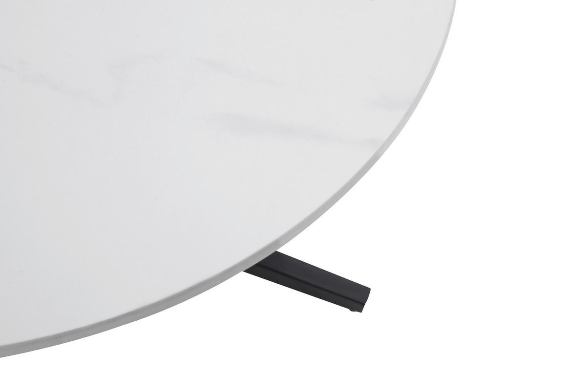 COUCHTISCH in Metall, Stein  - Schwarz/Weiß, Design, Stein/Metall (70/36,5/70cm) - MID.YOU