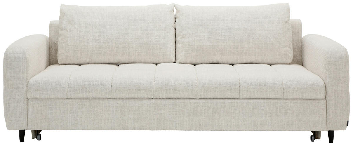 SCHLAFSOFA in Flachgewebe Perlmutt  - Perlmutt/Schwarz, MODERN, Holz/Textil (236/88/101cm) - Stylife