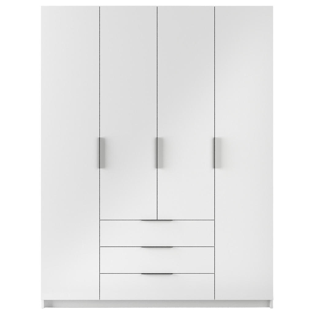 Thumbnail - Boxxx Kleiderschrank, Weiß, Weiß Hochglanz, Holzwerkstoff, 7 Fächer, 3 Schubladen, 168x220x60 cm, Beimöbel erhältlich, S...