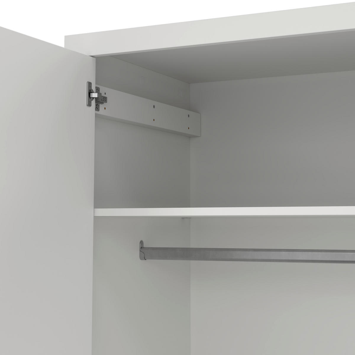 DREHTÜRENSCHRANK in Weiss  - Weiss/Schwarz, Modern, Holzwerkstoff/Metall (153,6/200,9/59,8cm) - MID.YOU