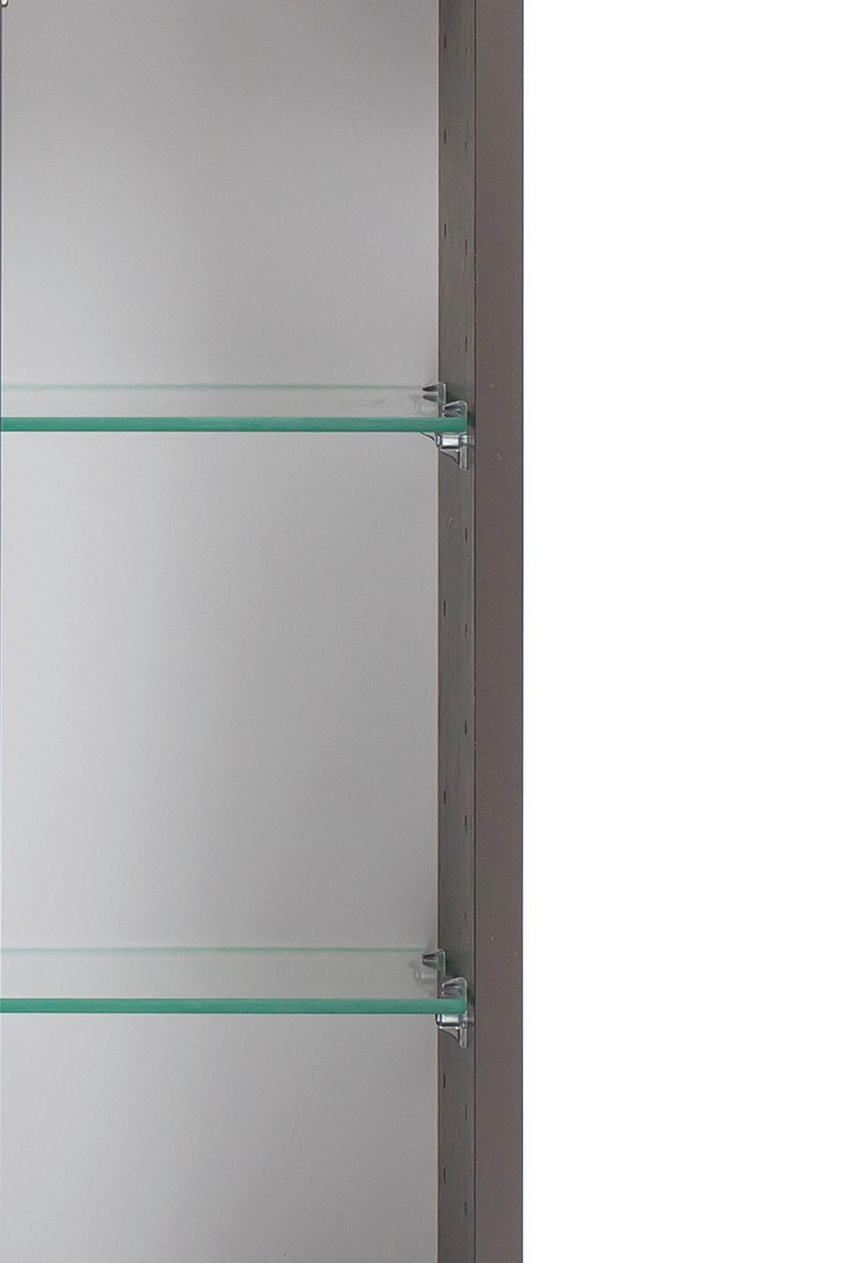 SPIEGELSCHRANK 60/64/20 cm  - Alufarben/Graphitfarben, Natur, Glas/Holzwerkstoff (60/64/20cm) - Xora
