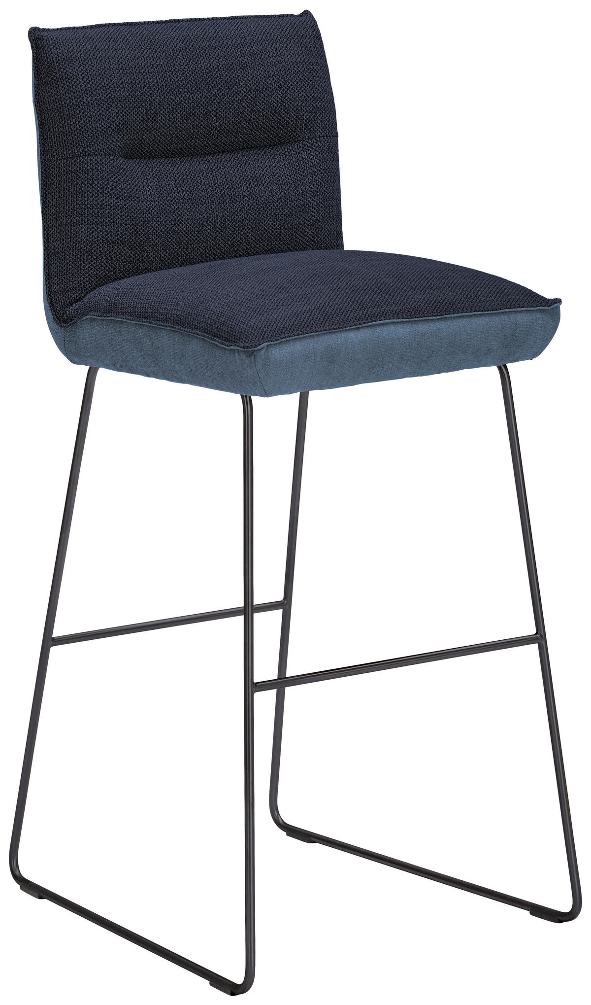 BARHOCKER in Metall, Textil Blau, Schwarz, Hellblau  - Blau/Schwarz, Design, Textil/Metall (51/107/59cm) - Dieter Knoll