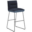 BARHOCKER in Metall, Textil Blau, Schwarz, Hellblau  - Blau/Schwarz, Design, Textil/Metall (51/107/59cm) - Dieter Knoll