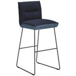 BARHOCKER in Metall, Textil Blau, Schwarz, Hellblau  - Blau/Schwarz, Design, Textil/Metall (51/107/59cm) - Dieter Knoll