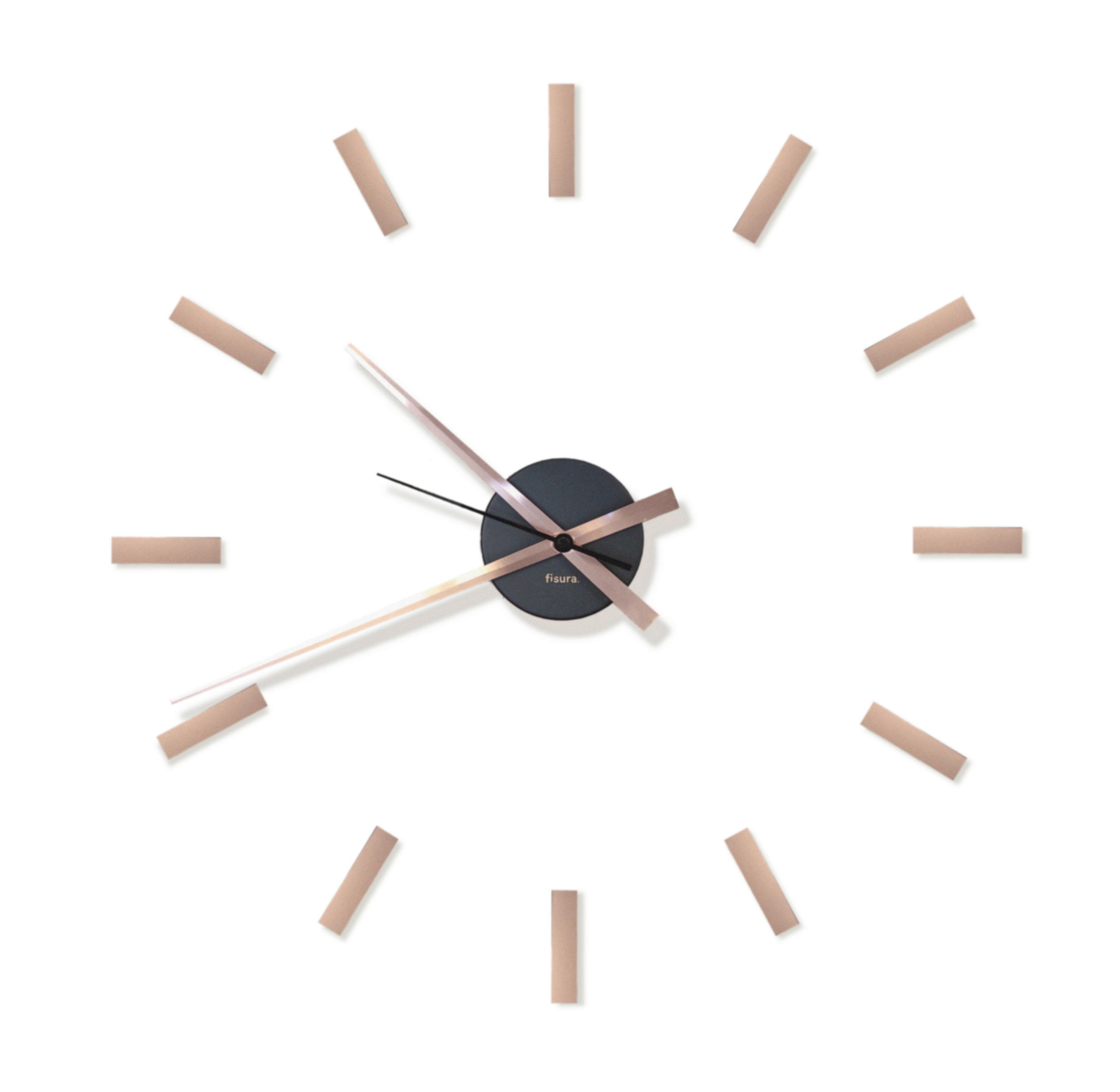 UHR Schwarz, Weiß, Hellbraun  - Hellbraun/Schwarz, Design, Kunststoff/Metall (43.5/11.5/9cm)