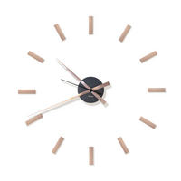 UHR Schwarz, Weiß, Hellbraun  - Hellbraun/Schwarz, Design, Kunststoff/Metall (43.5/11.5/9cm)