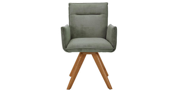 ARMLEHNSTUHL in Holz, Textil Waldgrün - Waldgrün/Wildeiche, Design, Holz/Textil (59/87/62cm) - Johann Jakob