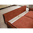SCHLAFSOFA  mit Liegefunktion, Rücken echt Chenille Terracotta  - Terracotta/Schwarz, KONVENTIONELL, Textil/Metall (223/89/107cm) - Carryhome
