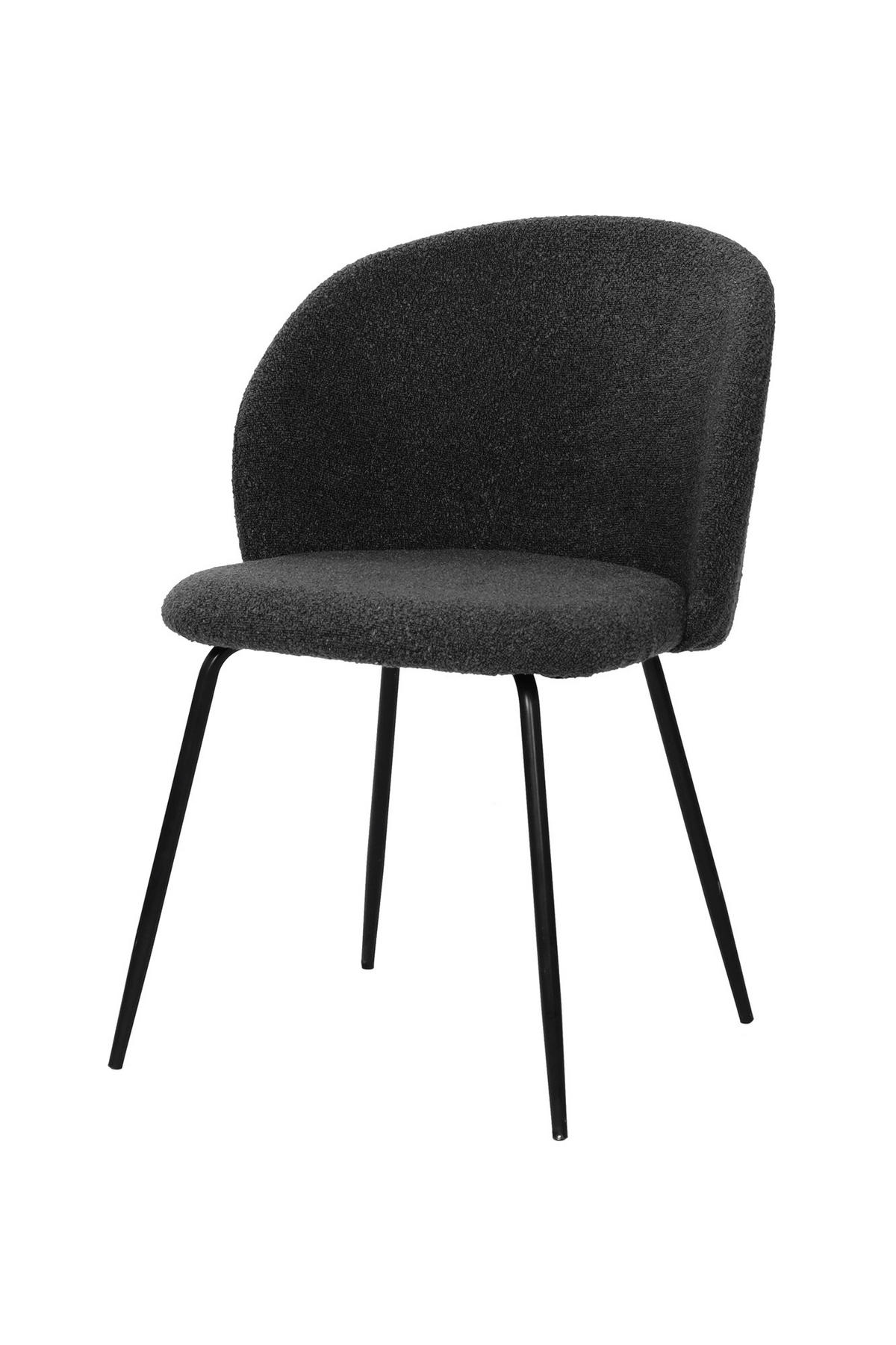 STUHL-SET 2 Stück  in Struktur  - Schwarz, MODERN, Textil/Metall (60/78/48cm) - MID.YOU