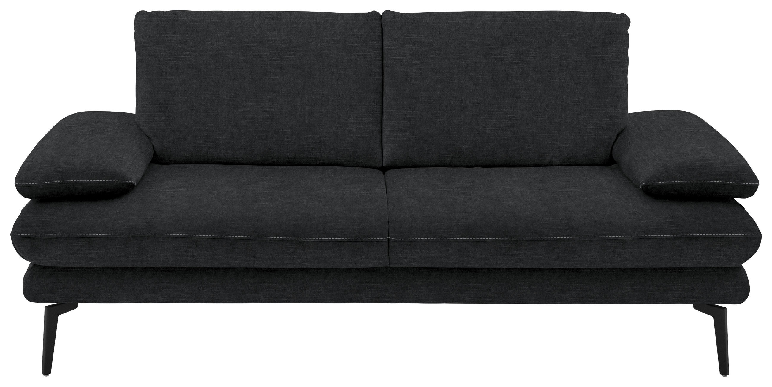 2,5-SITZER in Velours Anthrazit  - Anthrazit/Beige, Design, Textil/Metall (196/89/104cm) - Dieter Knoll
