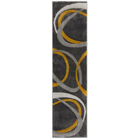 WEBTEPPICH 60/230 cm ELUDE ORB Grau, Dunkelgelb  - Dunkelgelb/Grau, KONVENTIONELL, Textil (60/230cm)