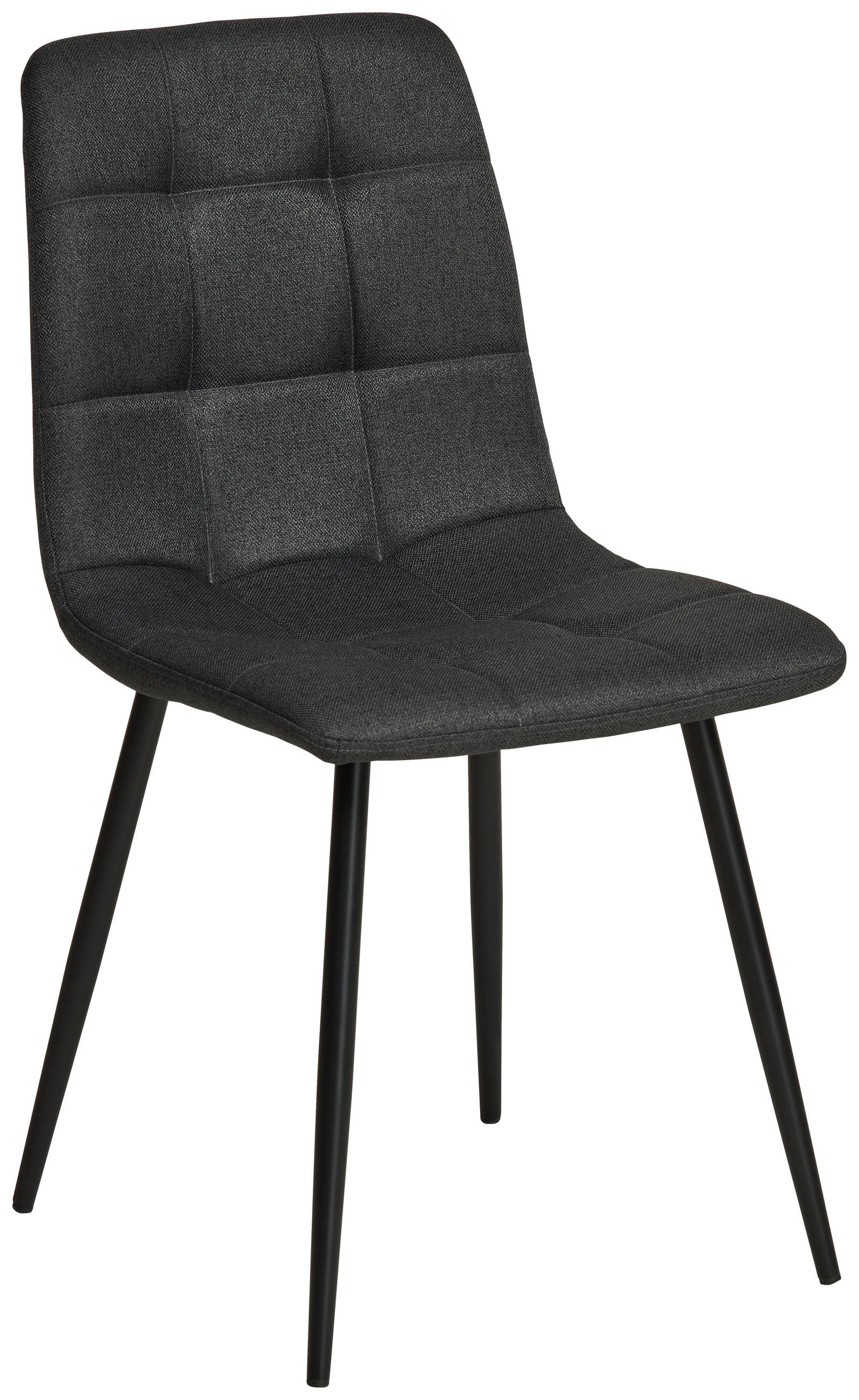 STUHL   Leinenoptik  Grau  - Schwarz/Grau, Konventionell, Holz/Textil (44,5/86/54,5cm) - Livetastic