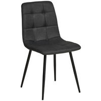 STUHL   Leinenoptik  Grau  - Schwarz/Grau, KONVENTIONELL, Holz/Textil (44,5/86/54,5cm) - Livetastic