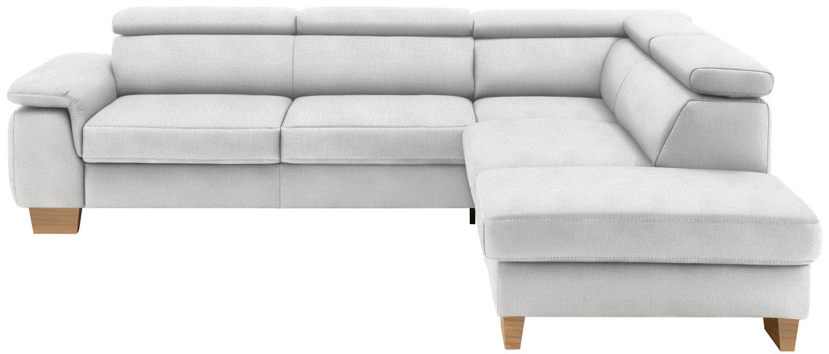 ECKSOFA in Mikrofaser Ecru  273/226 cm  - Ecru/Eichefarben, Natur, Holz/Textil (273/226cm) - Beldomo System