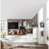 KÜCHENLEERBLOCK 310 cm   in Braun, Schwarz, Weiß  - Schwarz/Braun, Design, Holzwerkstoff (310cm) - Celina