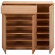 SCHUHSCHRANK 135,2/121/38,2 cm  - Kernbuche, KONVENTIONELL, Holz (135,2/121/38,2cm) - Linea Natura
