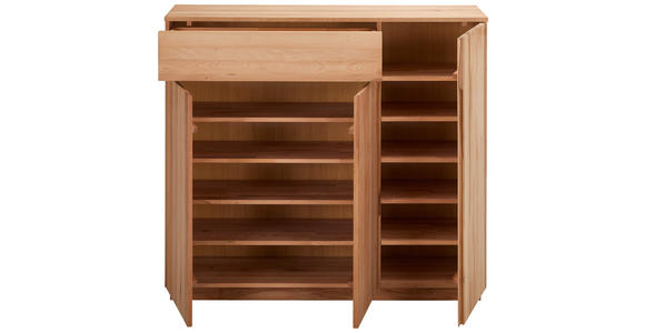 SCHUHSCHRANK 135,2/121/38,2 cm  - Kernbuche, KONVENTIONELL, Holz (135,2/121/38,2cm) - Linea Natura