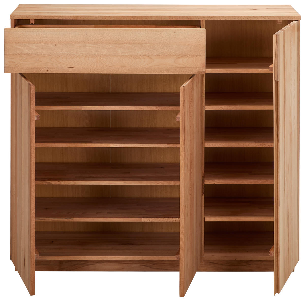 SCHUHSCHRANK Kernbuche massiv Kernbuche  - Kernbuche, KONVENTIONELL, Holz (135,2/121/38,2cm) - Linea Natura
