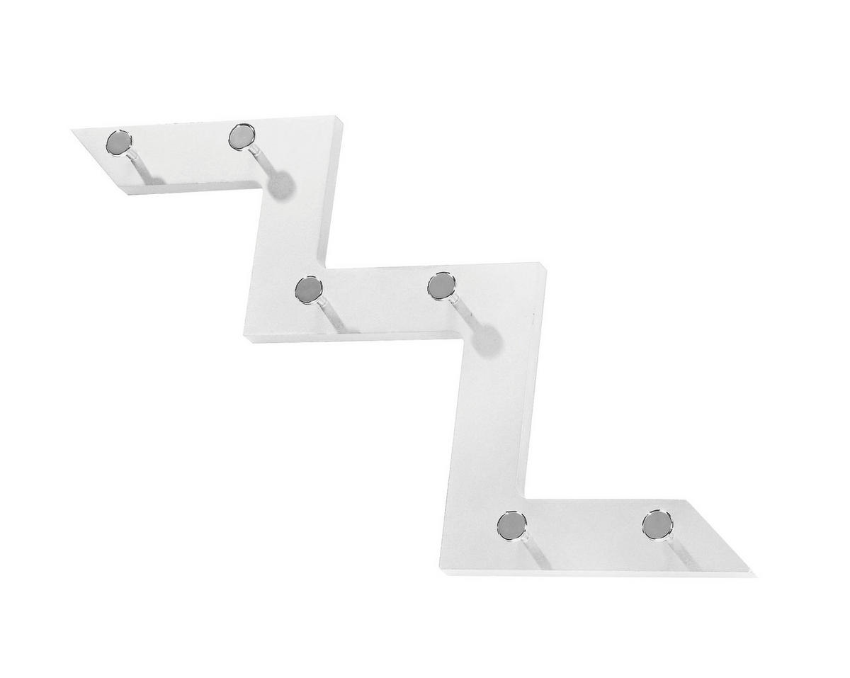 ZIDNI ČIVILUK   metal, pločasti materijal  - boja hroma/bela, Dizajnerski, metal/pločasti materijal (56/34/3cm) - Lesnina-XXXL