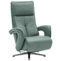 RELAXSESSEL in Leder Opal  - Chromfarben/Opal, Design, Leder/Metall (77/110/87cm) - Valdera
