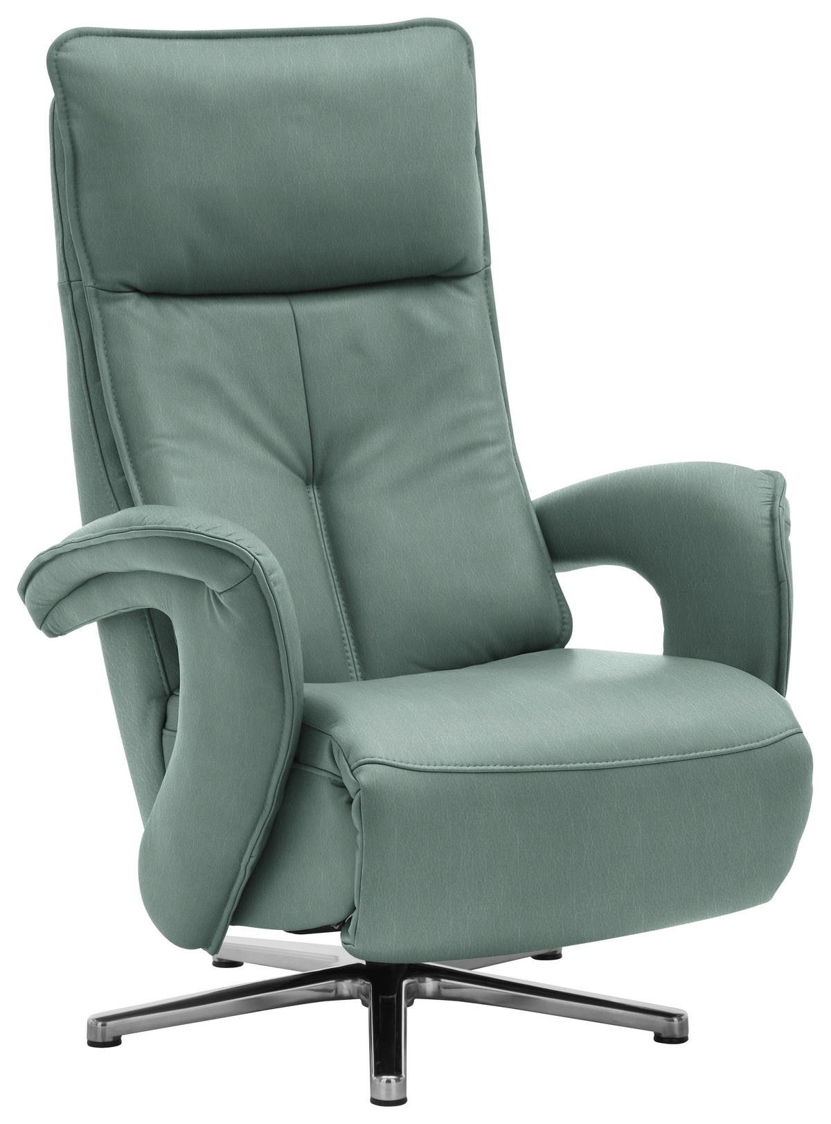 RELAXSESSEL in Leder Opal  - Chromfarben/Opal, Design, Leder/Metall (77/110/87cm) - Valdera