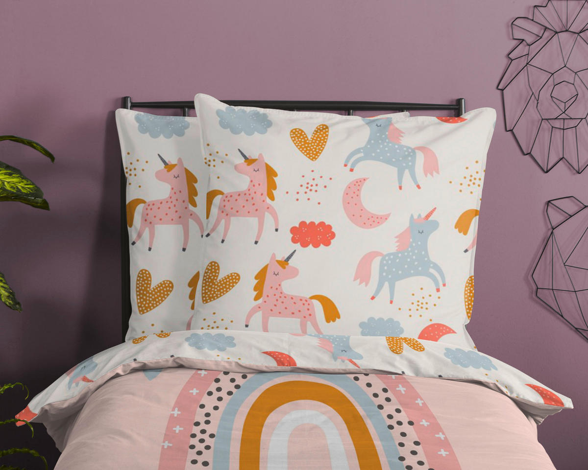 KINDERBETTWÄSCHE 140/200 cm  - Hellrosa, Trend, Textil (140/200cm)