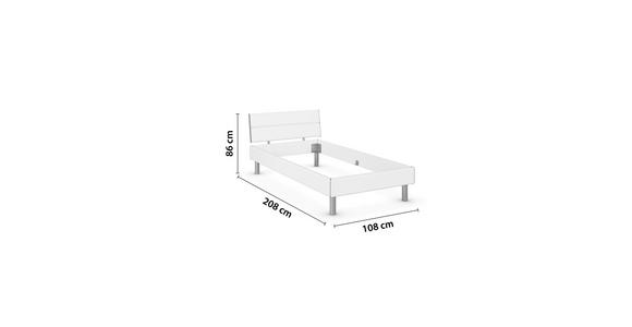 BETT 100/200 cm in Weiß - Alufarben/Weiß, Design, Metall (100/200cm) - Carryhome
