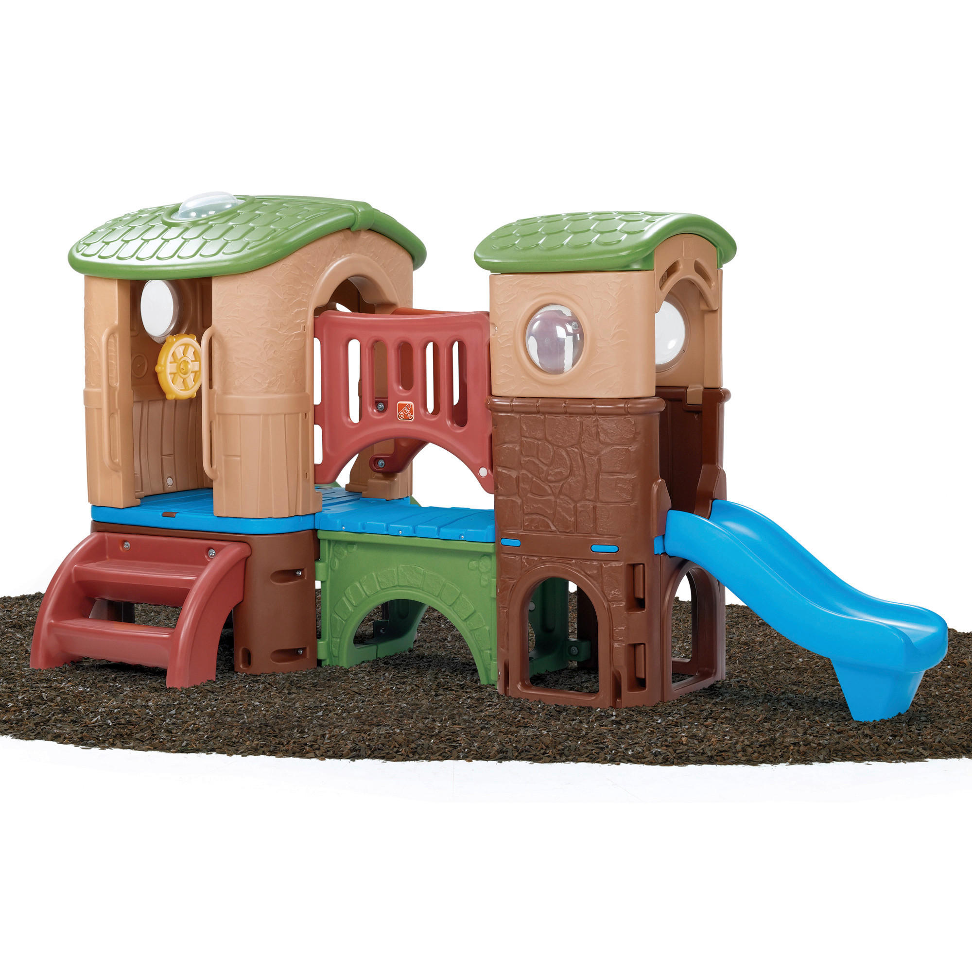 Spielturm Clubhouse Climber 348/177,8/232,4 cm Step2 Clubhouse Climber  - Blau/Grün, Basics, Kunststoff (348/177,8/232,4cm)
