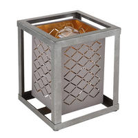 TISCHLEUCHTE Thomas 17/17/22 cm   - Silberfarben/Goldfarben, Design, Textil/Metall (17/17/22cm) - Globo