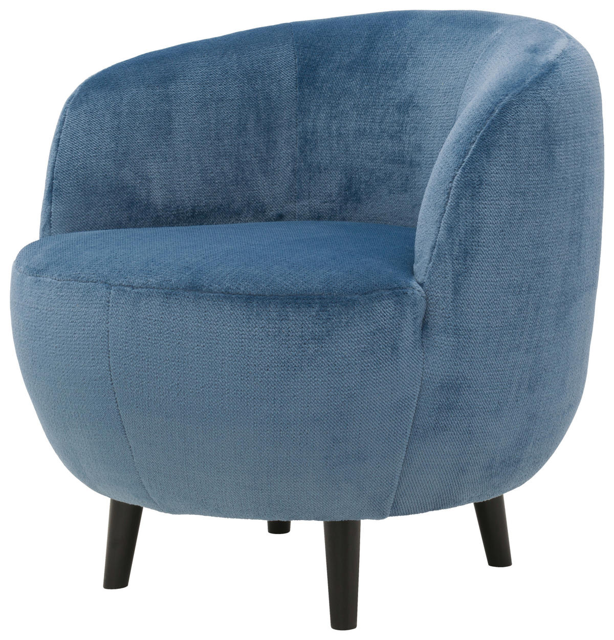 SESSEL Webstoff Blau    - Blau/Schwarz, Design, Holz/Textil (72/72/76cm) - LOOKS by W.Joop